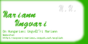 mariann ungvari business card